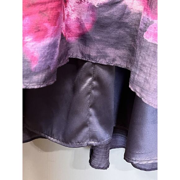 Nieman Marcus Target Lela Rose Dress 12 Silk Fit Flare Purple Floral Hi Lo Party - Picture 10 of 10